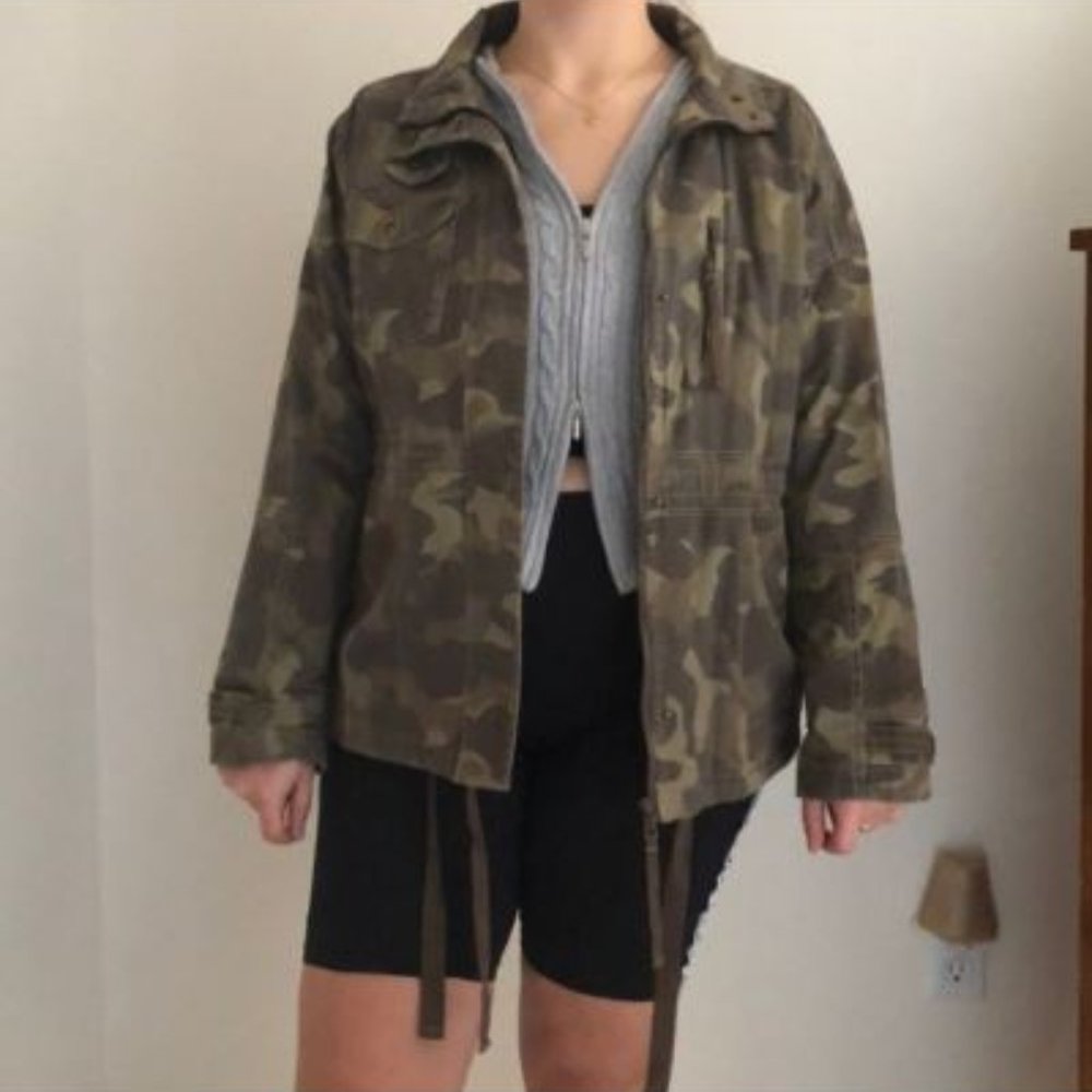 Anthropologie Camo Anorak-Style Jacket